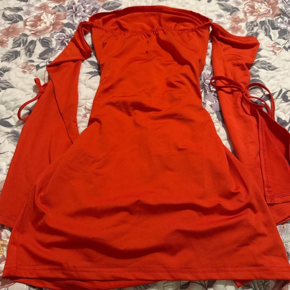 Elegant Off-Shoulder Red Dress